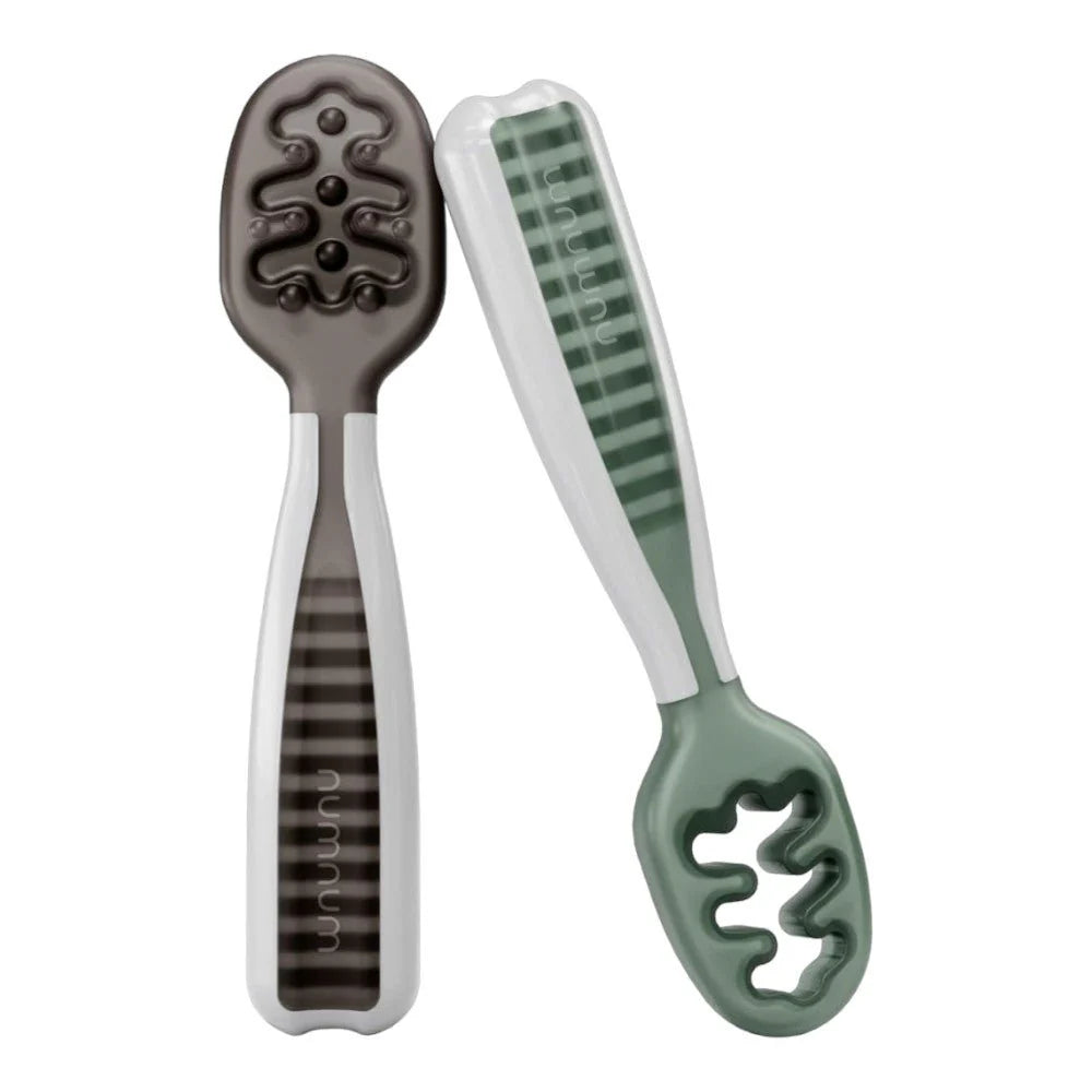 Self-Feeding Baby Spoons, Silicone BLW Utensils, BPA-Free, 2 Pack