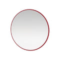 Round Wall Mirror with Red Frame - Modern Decorative Mirror