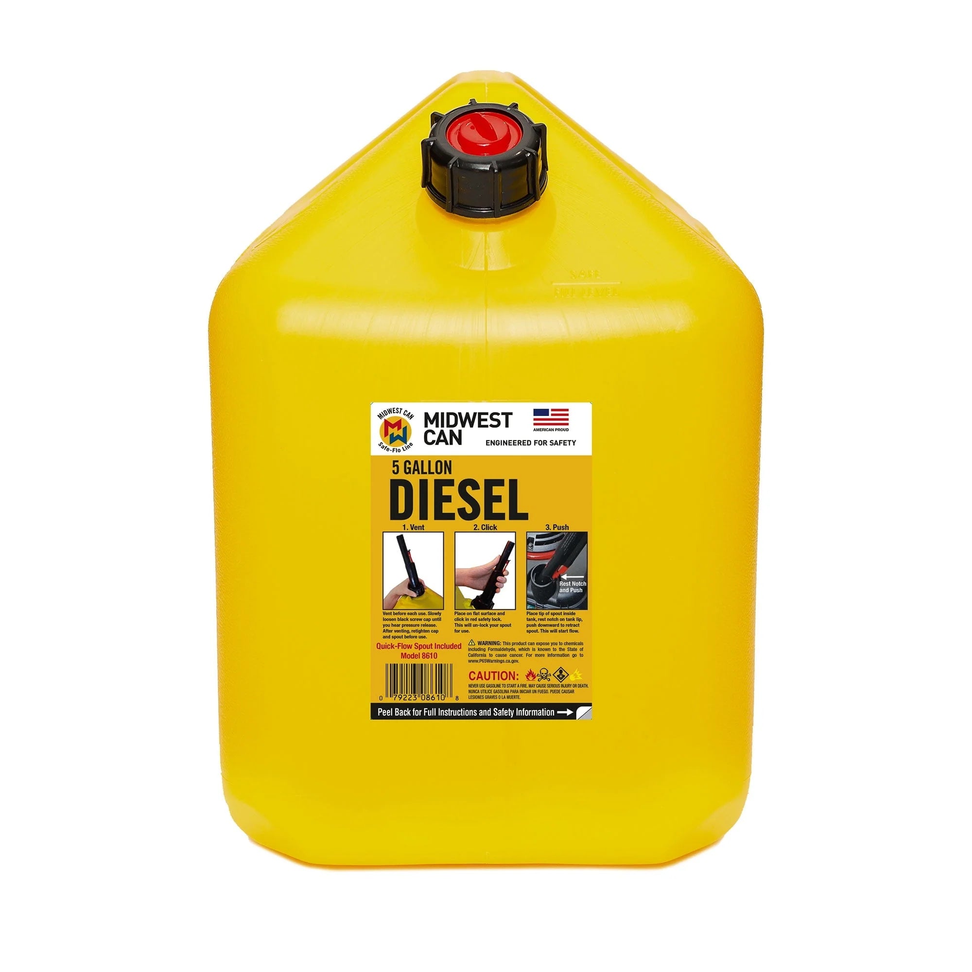 5 Gallon Diesel Can Fuel Container w/ Auto Shut Off (4 Pack)