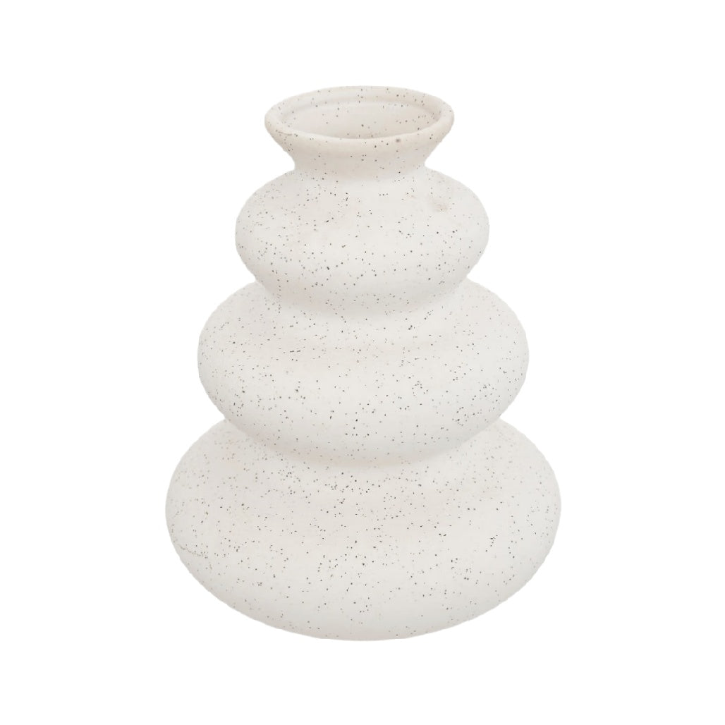 Modern Minimalist Ceramic Stackable Vase with Speckled Finish**