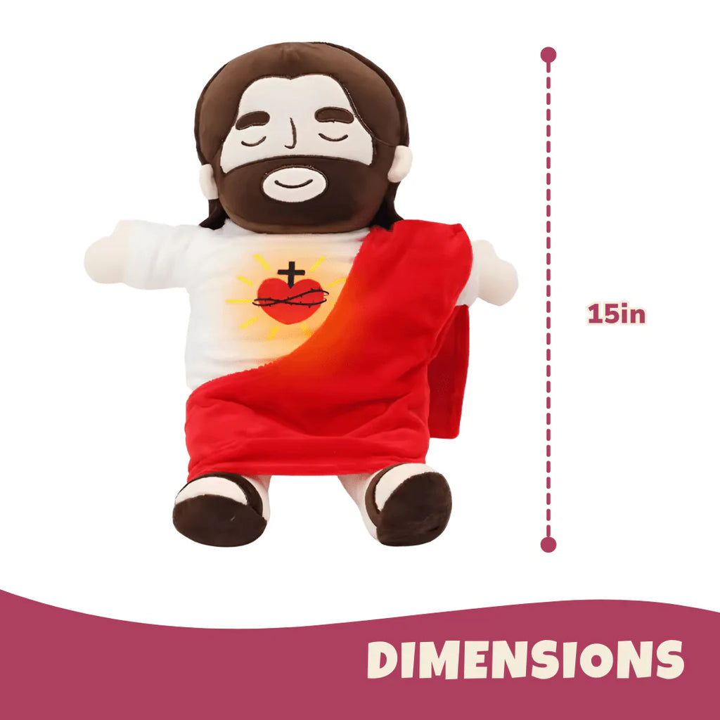 Breathing Jesus Plush Toy – 15-inch Soothing Bedtime Companion